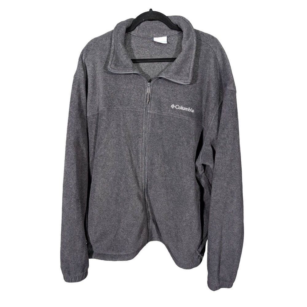 Columbia Full Zip Fleece Jacket Gray Men's Size XXL